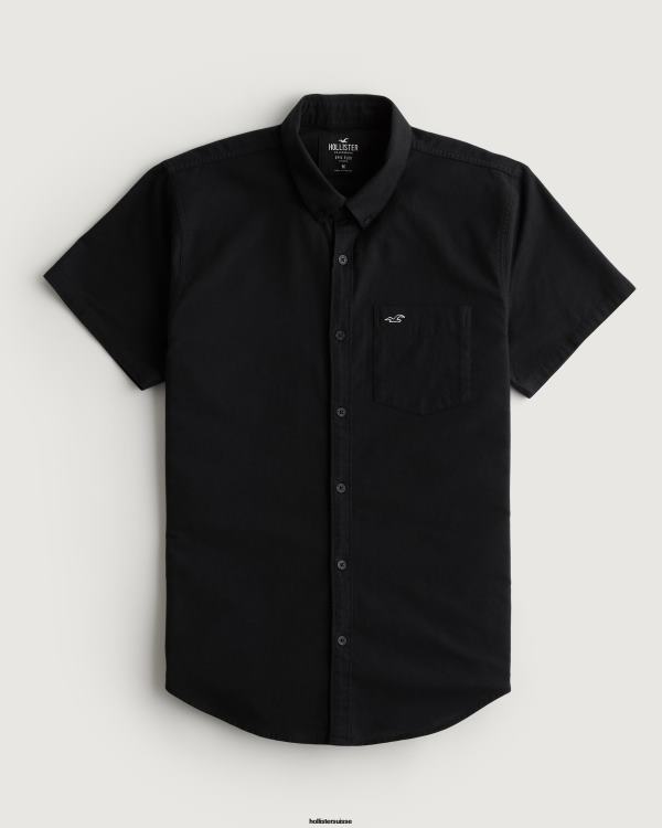 chemise oxford à logo iconique Hommes noir Hollister hauts RRRJX920