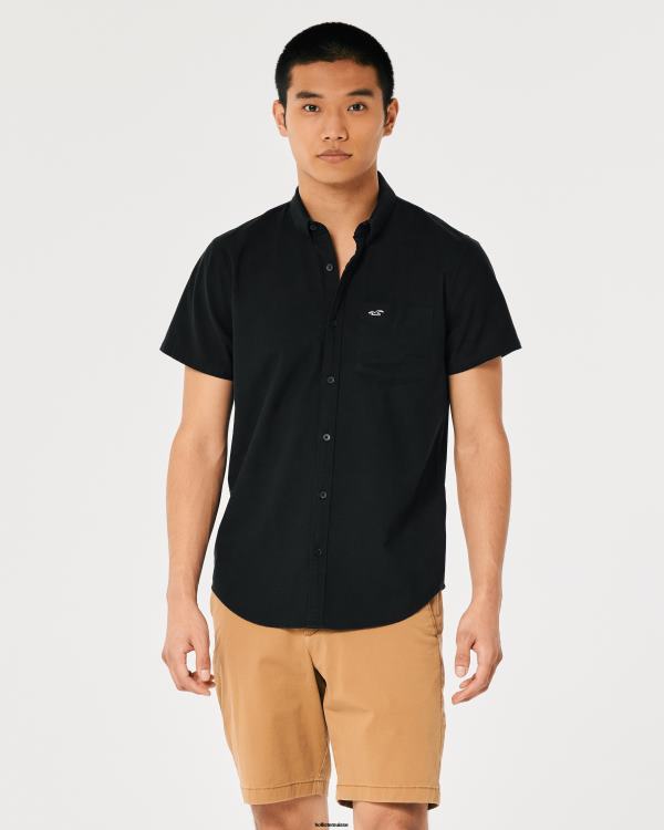 chemise oxford à logo iconique Hommes noir Hollister hauts RRRJX920