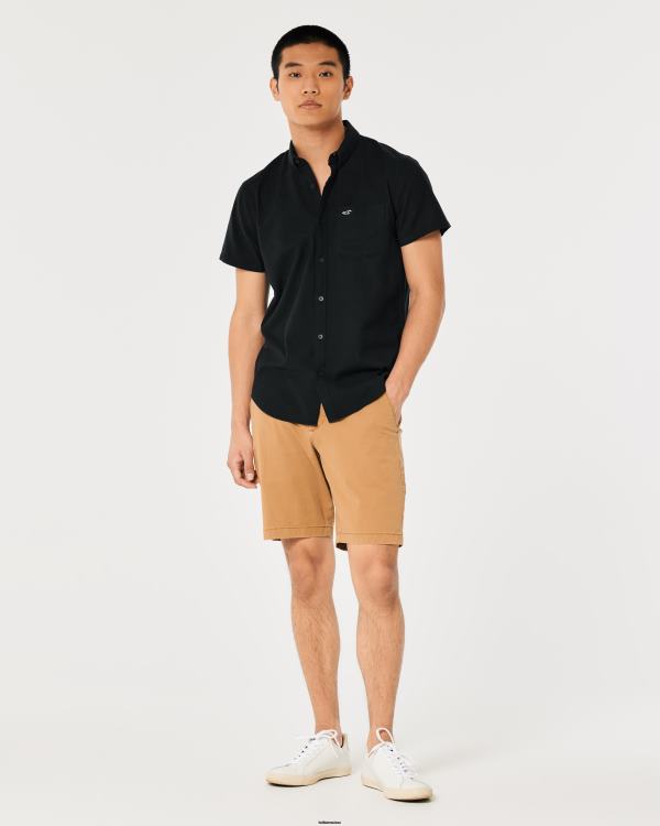 chemise oxford à logo iconique Hommes noir Hollister hauts RRRJX920