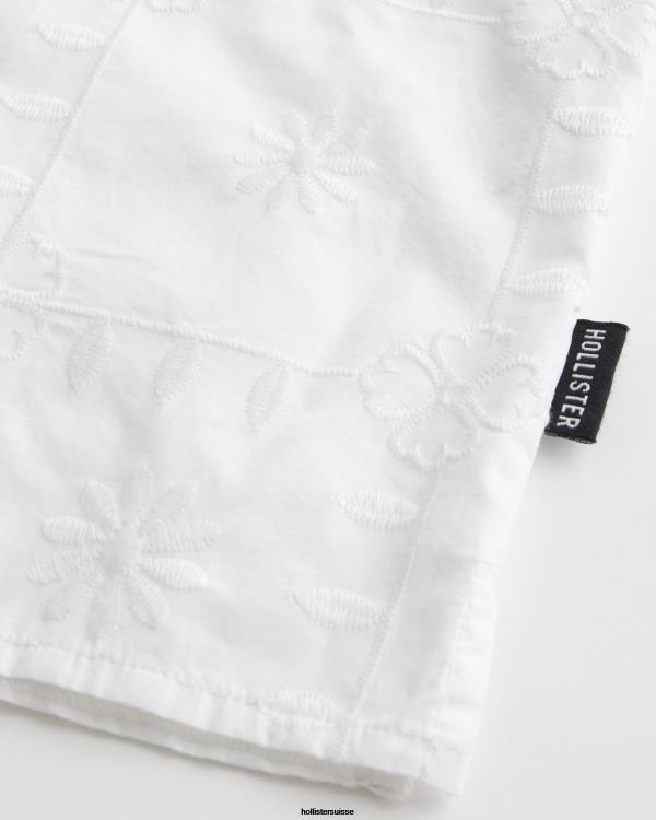 chemise texturée à manches courtes Hommes blanc Hollister hauts RRRJX930