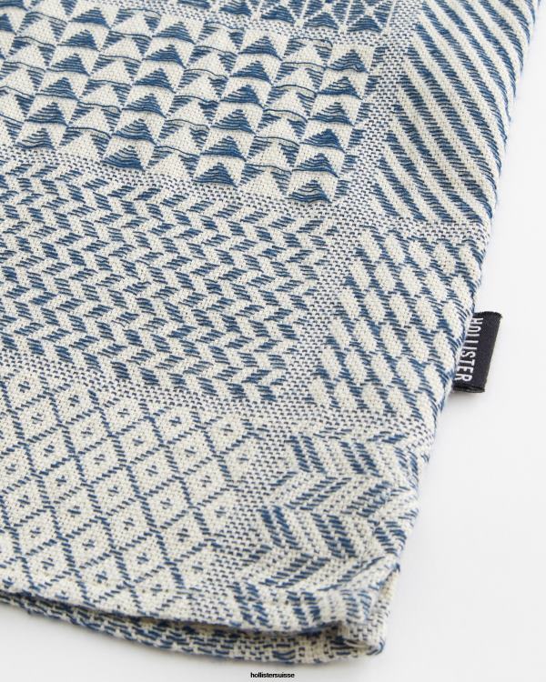 chemise texturée à manches courtes Hommes motif bleu moyen Hollister hauts RRRJX830