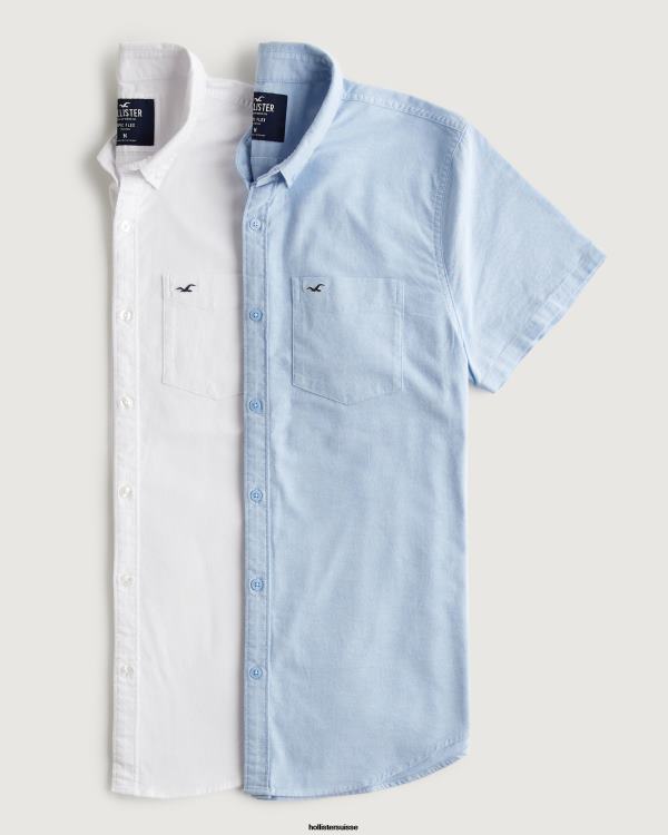 lot de 2 chemises oxford à manches courtes Hommes multi Hollister hauts RRRJX913