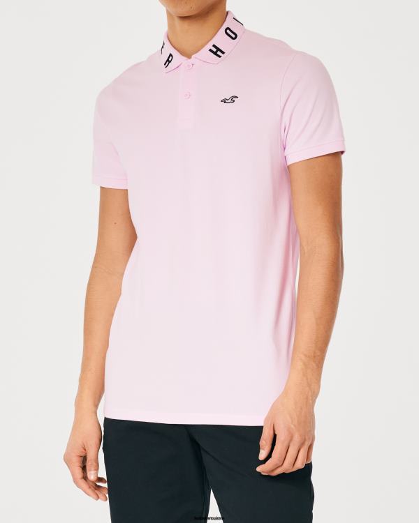 polo à col logo Hommes rose Hollister hauts RRRJX859