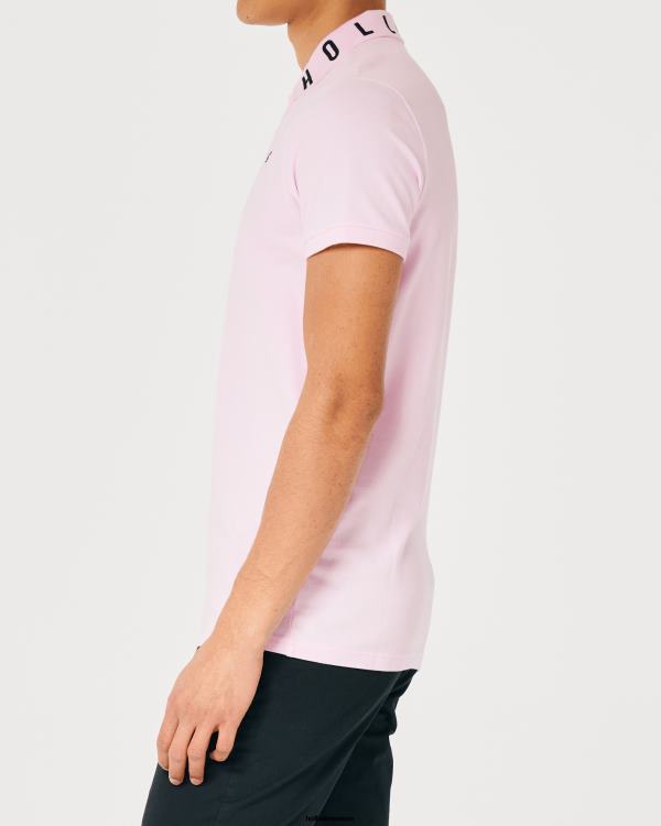 polo à col logo Hommes rose Hollister hauts RRRJX859