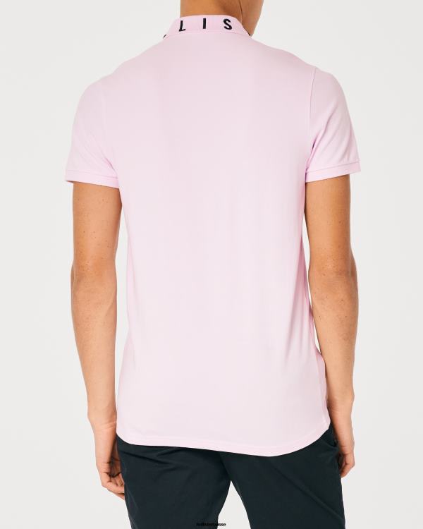 polo à col logo Hommes rose Hollister hauts RRRJX859