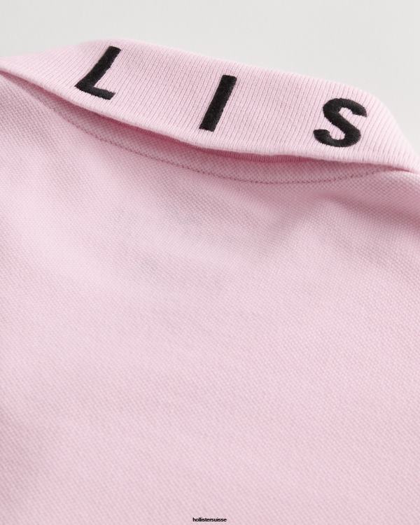 polo à col logo Hommes rose Hollister hauts RRRJX859