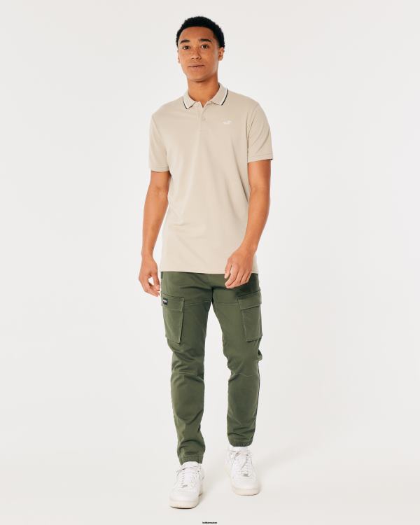 polo à col à pointes Hommes gris chiné Hollister hauts RRRJX991