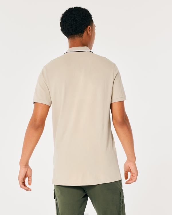polo à col à pointes Hommes gris chiné Hollister hauts RRRJX991