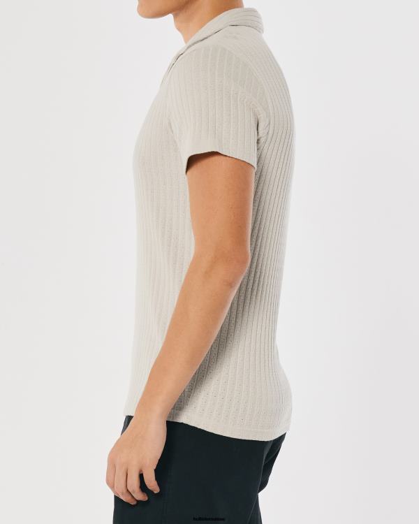 polo en maille à col johnny Hommes bronzer Hollister hauts RRRJX953