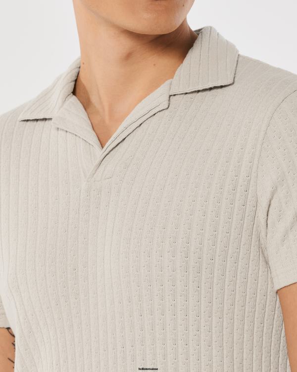 polo en maille à col johnny Hommes bronzer Hollister hauts RRRJX953