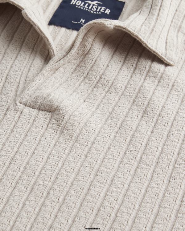 polo en maille à col johnny Hommes bronzer Hollister hauts RRRJX953