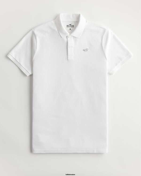 polo à logo Hommes blanc Hollister hauts RRRJX795