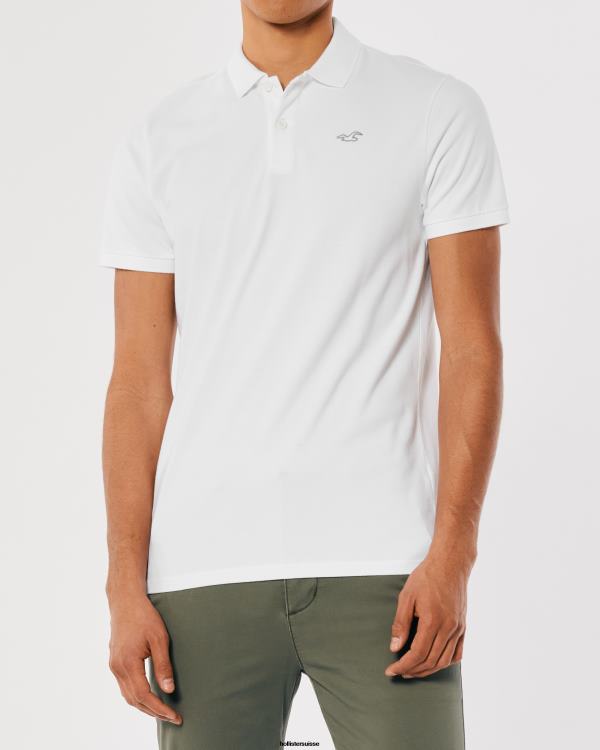 polo à logo Hommes blanc Hollister hauts RRRJX795