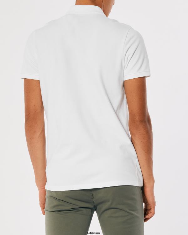 polo à logo Hommes blanc Hollister hauts RRRJX795