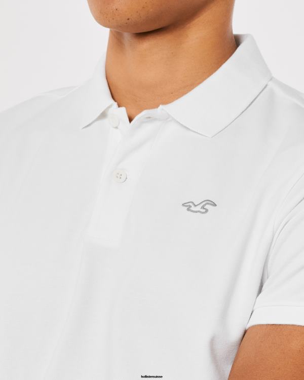 polo à logo Hommes blanc Hollister hauts RRRJX795