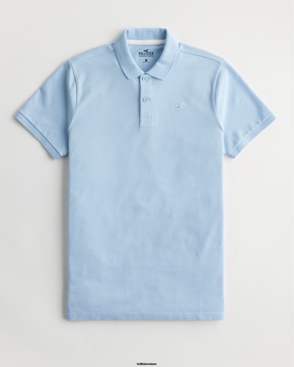 polo à logo Hommes bleu clair Hollister hauts RRRJX801