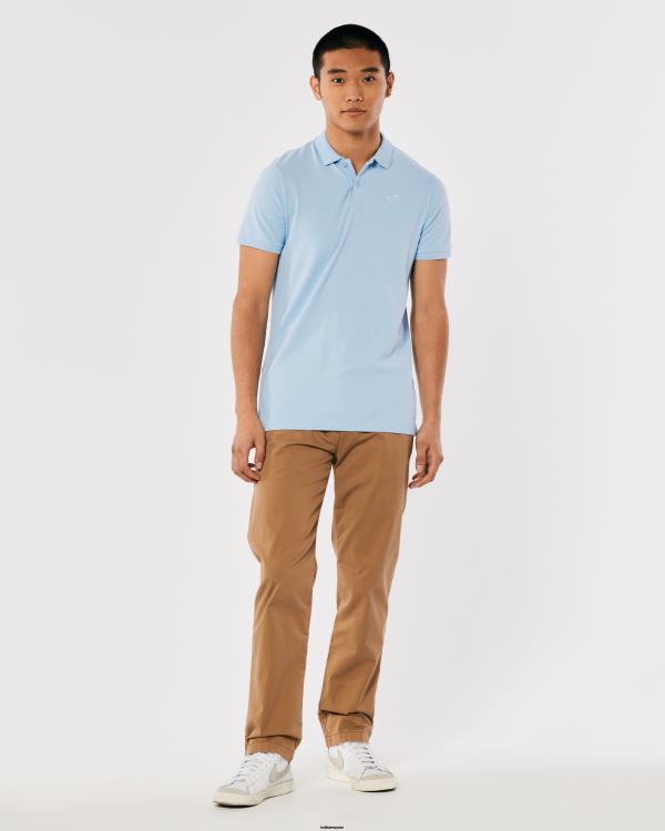 polo à logo Hommes bleu clair Hollister hauts RRRJX801