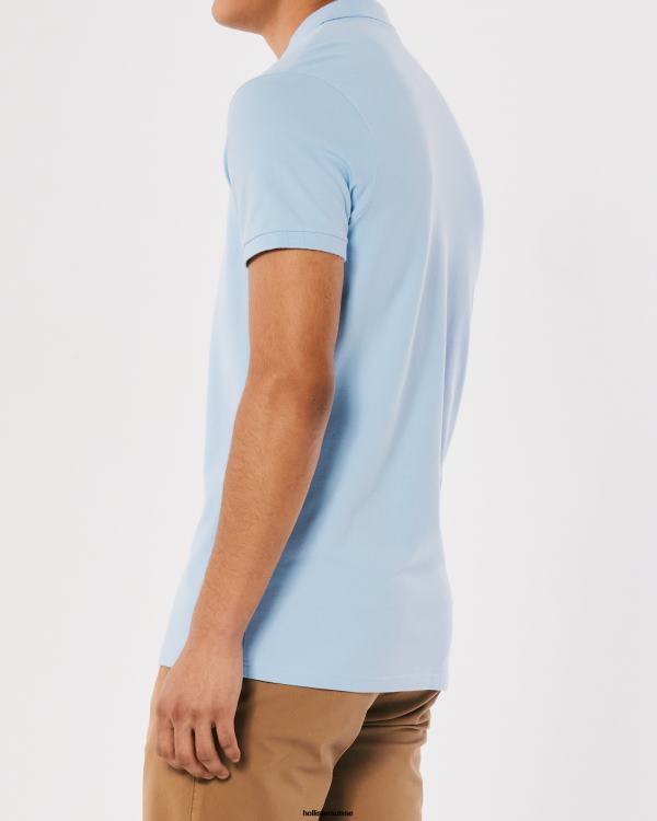 polo à logo Hommes bleu clair Hollister hauts RRRJX801