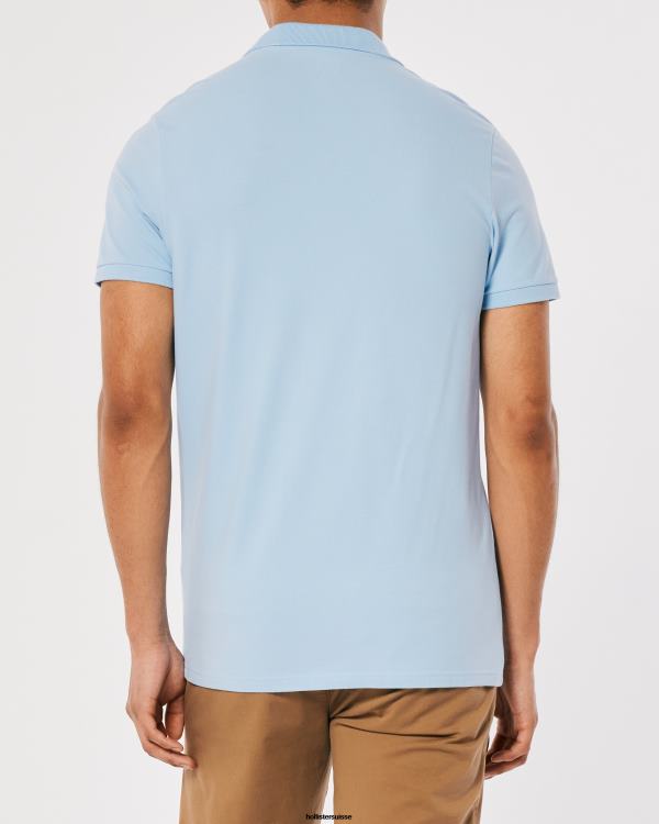polo à logo Hommes bleu clair Hollister hauts RRRJX801