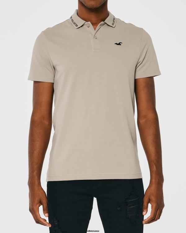 polo à logo Hommes bronzer Hollister hauts RRRJX1072