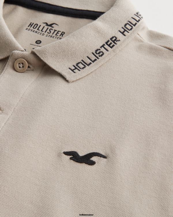 polo à logo Hommes bronzer Hollister hauts RRRJX1072