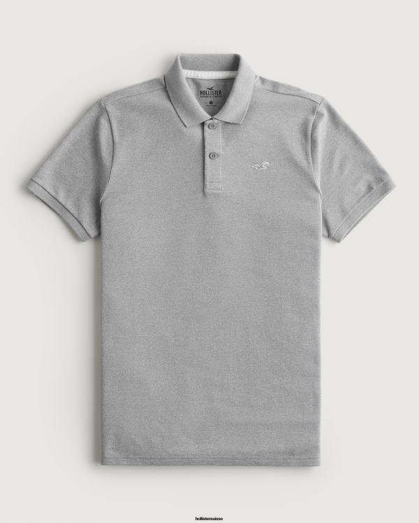 polo à logo Hommes gris Hollister hauts RRRJX853