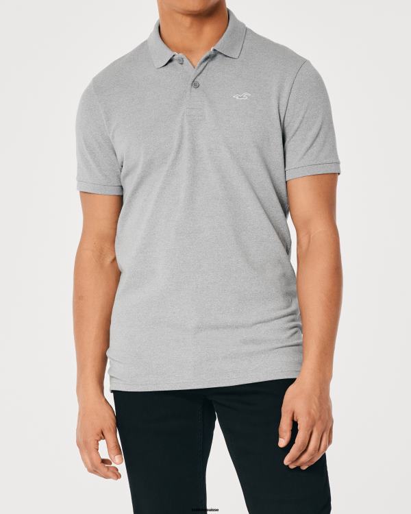 polo à logo Hommes gris Hollister hauts RRRJX853