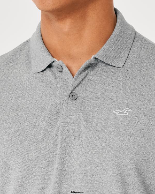 polo à logo Hommes gris Hollister hauts RRRJX853