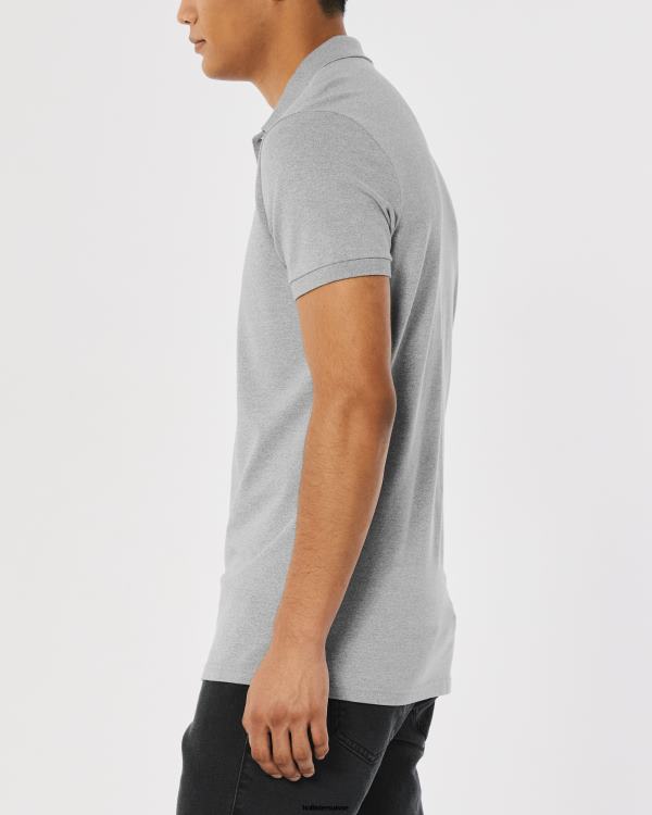 polo à logo Hommes gris chiné Hollister hauts RRRJX1070