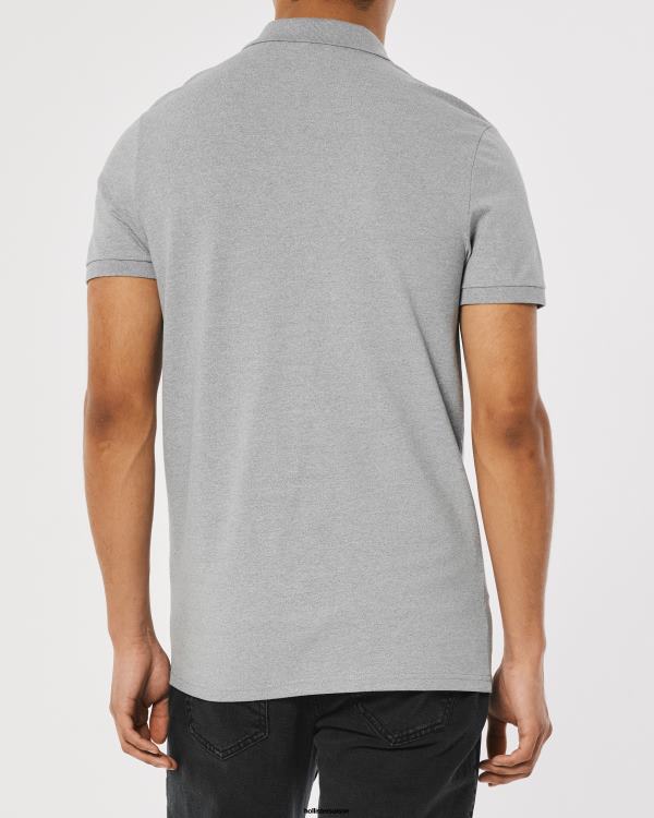 polo à logo Hommes gris chiné Hollister hauts RRRJX1070