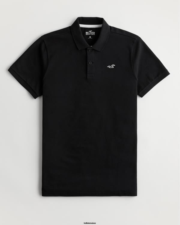 polo à logo Hommes noir Hollister hauts RRRJX796