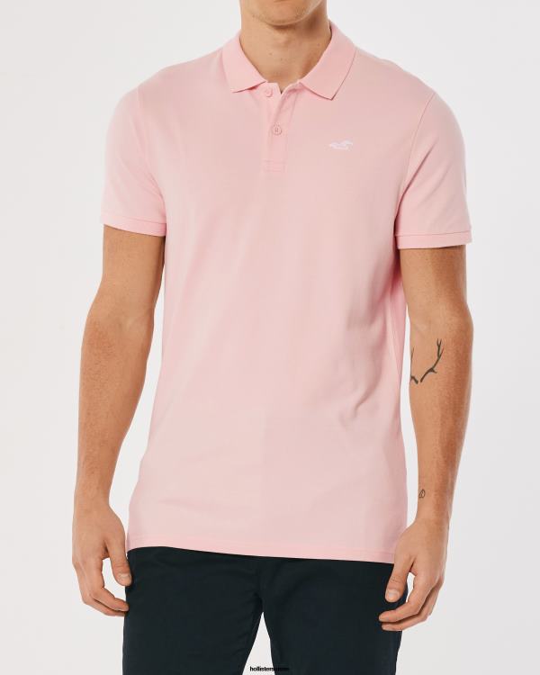 polo à logo Hommes rose clair Hollister hauts RRRJX1057