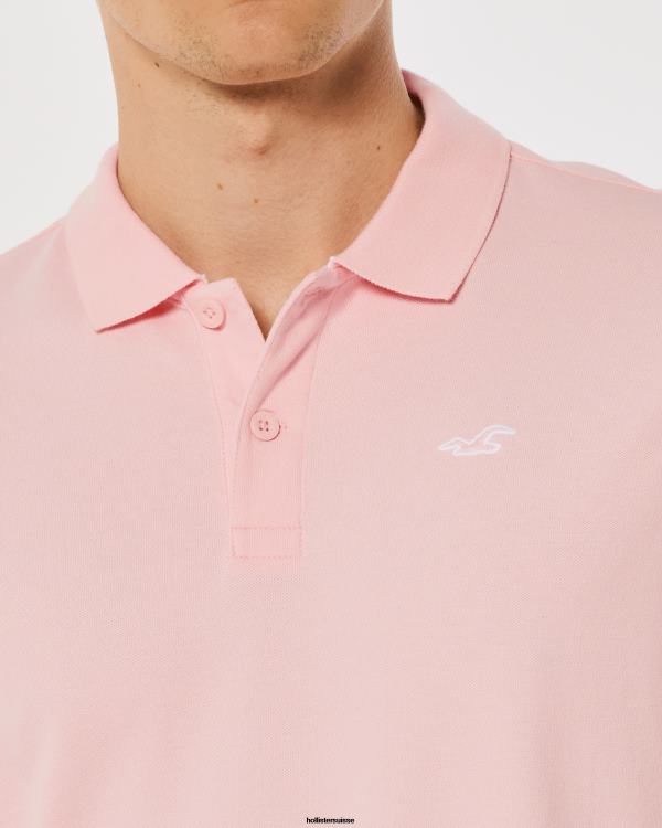 polo à logo Hommes rose clair Hollister hauts RRRJX1057