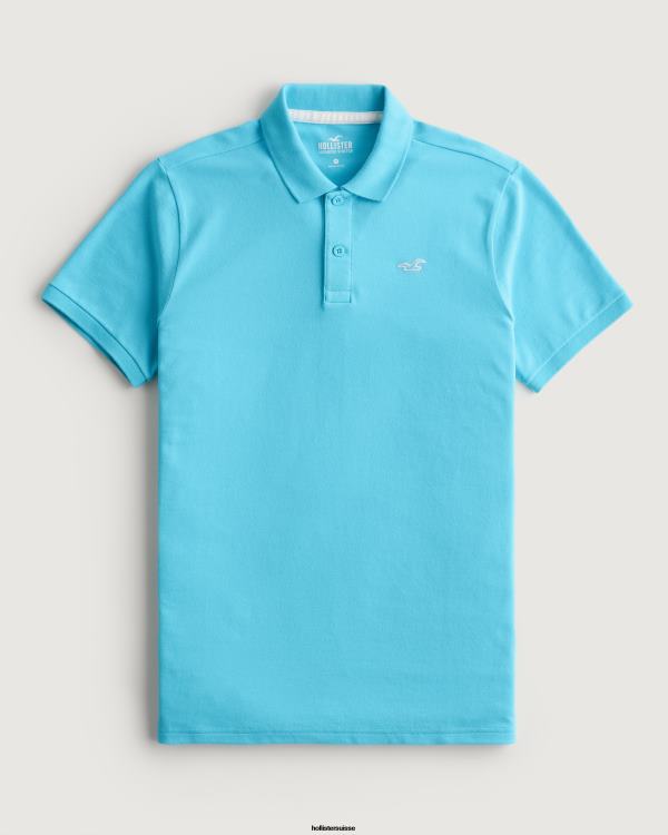 polo à logo Hommes turquoise Hollister hauts RRRJX1029