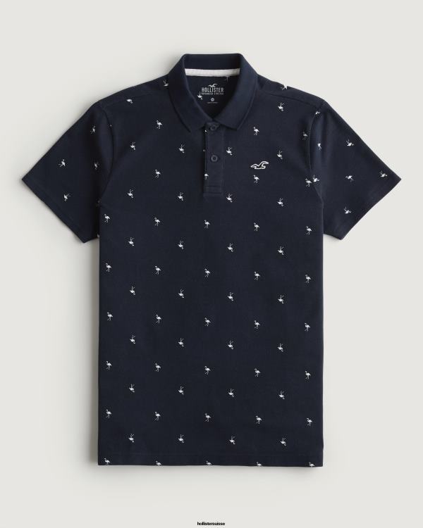 polo à motif iconique logo Hommes motif marine Hollister hauts RRRJX1013