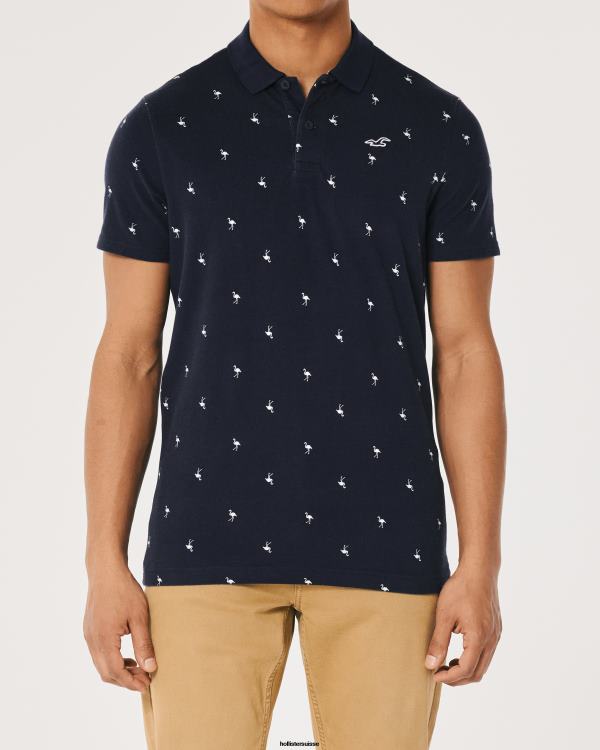 polo à motif iconique logo Hommes motif marine Hollister hauts RRRJX1013