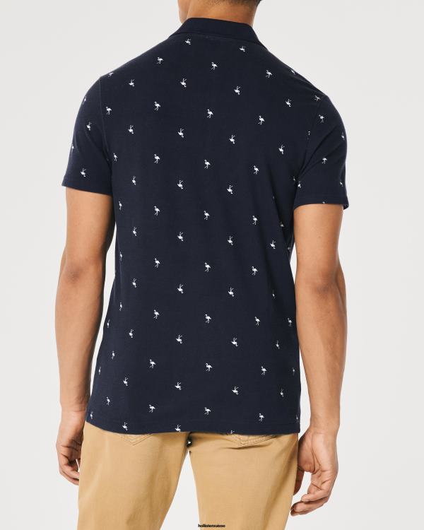 polo à motif iconique logo Hommes motif marine Hollister hauts RRRJX1013