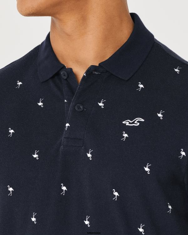 polo à motif iconique logo Hommes motif marine Hollister hauts RRRJX1013
