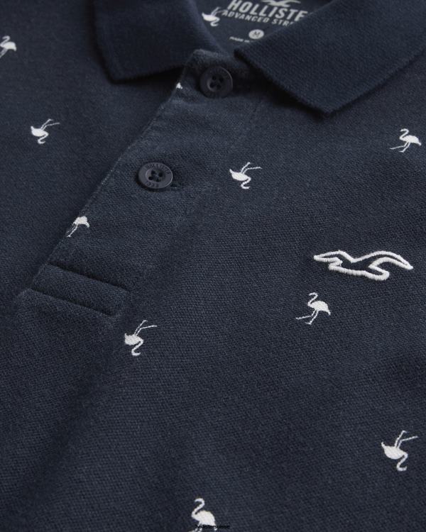 polo à motif iconique logo Hommes motif marine Hollister hauts RRRJX1013