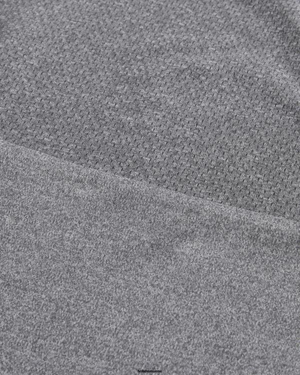 gilly hicks active léger quart de zip en tricot Hommes gris chiné Hollister hauts RRRJX1045