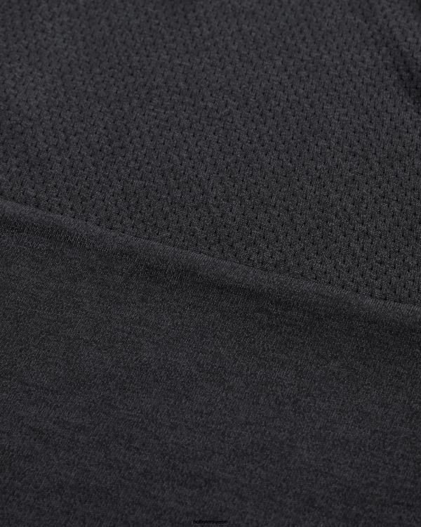 gilly hicks active léger quart de zip en tricot Hommes noir Hollister hauts RRRJX1046