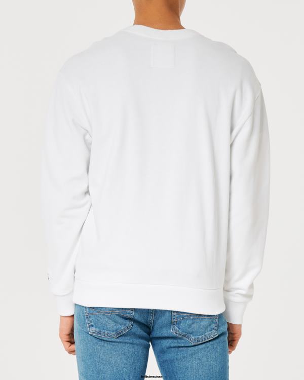 sweat ample à logo Hommes blanc Hollister hauts RRRJX956