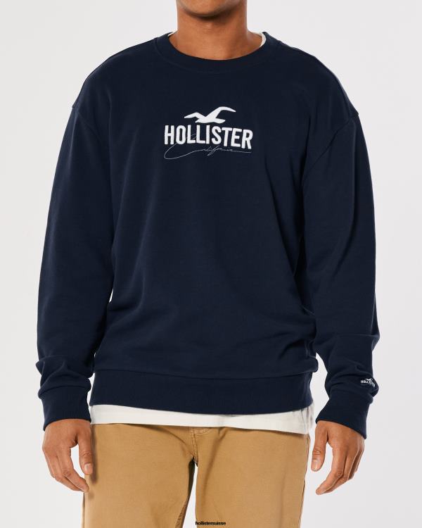 sweat ample à logo Hommes marine Hollister hauts RRRJX865