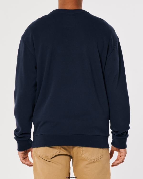 sweat ample à logo Hommes marine Hollister hauts RRRJX865