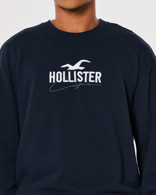 sweat ample à logo Hommes marine Hollister hauts RRRJX865