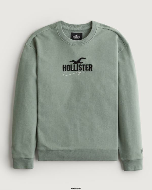 sweat ample à logo Hommes sage Hollister hauts RRRJX845