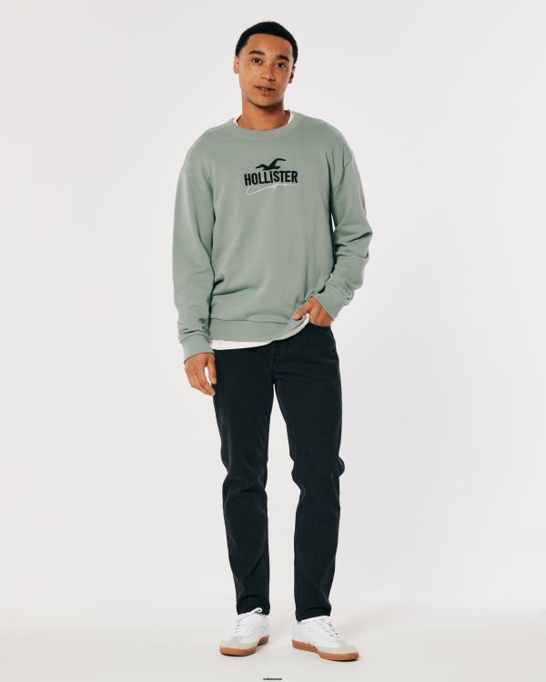 sweat ample à logo Hommes sage Hollister hauts RRRJX845