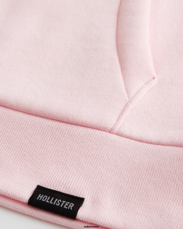 sweat à capuche décontracté Hommes rose Hollister hauts RRRJX1020