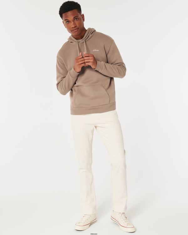 sweat à capuche décontracté à logo feel good Hommes brun Hollister hauts RRRJX961