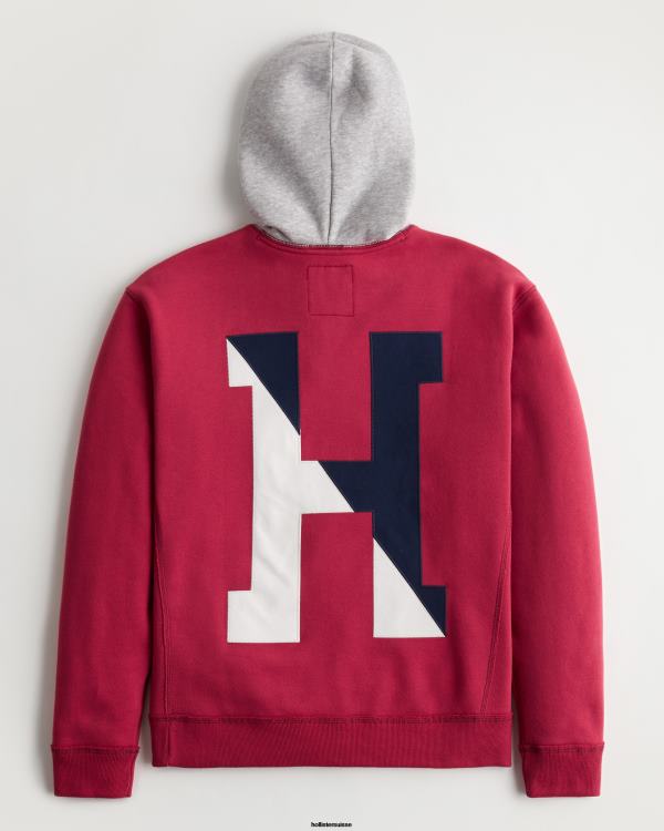 sweat à capuche graphique à logo pour enfant Hommes rouge Hollister x Midwest hauts RRRJX978